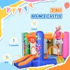 Outsunny 3-in-1 Kids Bouncy Castle with Slide Trampoline Basket, Inflatable Bounce House with Blower for Kids Age 3-8 Monster Design 2.5 x 1.8 x 1.75m