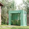 Outsunny Tomato Greenhouse Walk-in Garden Greenhouse with Pent Roof, Roll-up Door, Mesh Window for Plants Flowers Herbs Grow, 200 x 76 x 168 cm, Green
