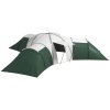 Outsunny 6-9 Man Large Tunnel Tent with 3 Bedroom, Living Area and Porch, 2000mm Waterproof Camping Tent, Portable with Bag, for Fishing Hiking Festival, Green