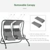 Outsunny Canopy Swing Chair Modern Garden Swing Seat Outdoor Relax Chairs with Removable Cushion, Headrest and Removable Shade Canopy, Grey