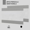 Outsunny 2 Pack Pergola Gazebo Side Panels with Large Window, for 3(m) Long Garden Pergola, 3x2m Gazebo Side Curtains Replacement, Grey
