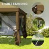 Outsunny 3 x 3m Pop Up Gazebo, 420D Garden Tent Canopy with Removable Mesh Sidewall Netting, Carry Bag for Garden Patio Outdoor, Khaki
