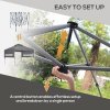 Outsunny 3 x 3(m) Pop Up Gazebo with Extend Dual Awnings, 1 Person Easy up Marquee Party Tent with 1-Button Push, Double Roof, Wheeled Bag, Sandbags, Height Adjustable Instant Shelter, Grey