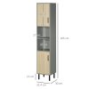 kleankin Tall Bathroom Cabinet, Free Standing Bathroom Storage Cabinet Cupboard with Door and Adjustable Shelves for Kitchen, Living Room