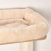 PawHut Cat Tree for Indoor Cats, Wall Mounted Cat Shelf w/ Perch, Cat House, Scratching Post - Beige