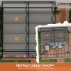 Outsunny 3 x 4m Pergola with Retractable Roof Canopy, Aluminium Frame Garden Gazebo Outdoor Sun Shade Shelter for Grill, Patio, Deck, Dark Grey