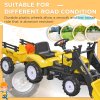 HOMCOM Kids Pedal Go Kart, Children Ride on Digger, Ride on Toy Car, Excavator Tractor Digger Dumper for Kids 3 Years, Yellow