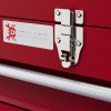 DURHAND 4 Drawer Tool Chest, Lockable Metal Tool Box with Ball Bearing Runners, Portable Toolbox, 510mm x 220mm x 395mm, Red