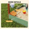 AIYAPLAY Wooden Kids Sandpit Outdoor Sandbox with Canopy with 2 Storage Bins, Funnel, Liner, Chutes, Bucket with Tap for 3-6 Years, 116 x 112.5 x 128 cm, Green