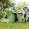 Outsunny 4 Man Tunnel Tent, Family Camping Tent with Porch, Bedroom and Living Area, Sewn in Groundsheet, 3000mm Waterproof, Portable with Bag for Hiking, Festival, Backpacking, Green