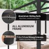 Outsunny 3 x 3(m) Garden Pergola with Retractable Roof Canopy, Aluminium Pergola Kit Gazebo with Roller Shade, UPF30+ Sun Shade Shelter for Porch, Dark Grey