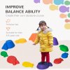 Outsunny Kids Balance Stepping Stones 11-Piece Fish Shape Non-Slip Obstacle Course Stackable Balance Blocks Exercise Toddler Balance for Indoors and Outdoors - Multicoloured