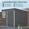 Outsunny 8.5 x 6ft Storage Shed Galvanised Steel Garden Shed, Metal Shed with Foundation Kit, Window, Lockable Wide Doors and Air Vents for Outdoor Patio, Dark Grey