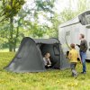 Outsunny 3 Man Camping Tent with Living Area and 2 Bedrooms, 3000mm Waterproof Family Tent with Sewn-in Groundsheet, Portable Dome Tent with Bag for Hiking, Festival, Backpacking, Drak Grey