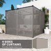Outsunny 3 x 3(m) Pergola with Retractable Roof Canopy and Curtains, Metal Frame Garden Gazebo Outdoor Sun Shade Shelter for Grill, Patio, Deck, Light Grey