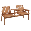 Outsunny 2-Seater Wooden Garden Bench, Antique Loveseat Chair with Table & Parasol Hole, Outdoor Bench for Porch, Patio, Orange