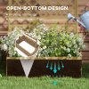 Outsunny Wood Planter with Trellis, Raised Garden Bed Privacy Screen Planter Box to Grow Vegetables, Herbs and Flowers for Garden, Patio, Deck, Natural