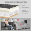 HOMCOM Modern 3 Seater Sofa with Spring Cushion, 212 cm Fabric Jumbo Cord Sofa Couch with 2 Scatter Cushions, Upholstered Corduroy Settee for Living Room, Bedroom, Home Office, Grey