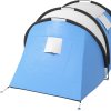 Outsunny 4-5 Man Camping Tent with 2 Bedrooms, Living Area and Awning, 3000mm Waterproof Large Family Tent, Portable with Bag, for Fishing Hiking Festival, Blue