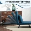 HOMCOM Single Chair Bed, Click Clack Convertible Bed Settee, Modern Velvet Feel Fabric Chair Couch with 1 Tufted Cushion, Wood Armrests, for Living Room, Bedroom, Guest Room
