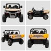 HOMCOM 2 Seater Kids Ride On Car with Electric Bucket, 12V Battery Powered Electric UTV with Shovel, Parental Remote, 4 Spring Suspension Wheels, Working Horn, Music - Yellow