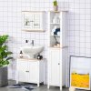 kleankin Under Sink Cabinet, Bathroom Sink Cabinet with 2 Doors, Pedestal Under Sink Design, Freestanding Bathroom Cupboard with Adjustable Shelf