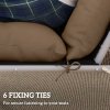 Outsunny Sun Lounger Cushions Only, 190x56x10cm Garden Lounge Chair Cushions Set of 2, UPF20+ 220gsm Fabric, Thick Sunbed Replacement Pads with 6 Ties, Khaki
