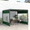 Outsunny 2 Pack Pergola Gazebo Side Panels with Large Window, for 3(m) Long Garden Pergola, 3x2m Gazebo Side Curtains Replacement, Green