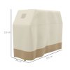 Outsunny BBQ Cover for Rectangular Gas Grill, 300D Oxford Fabric Barbecue Covers, Waterproof UV Protection Rip-Proof, with Windproof Buckles, Beige, 152 x 66 x 115cm