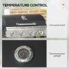Outsunny 4+1 Gas Burner Grill, 12.5 kW Propane Gas Barbecue BBQ Grill with Wheels, Warming Rack, Shelves, Thermometer, Bottle Opener, Black