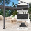 Outsunny 4 x 3(m) Metal Outdoor Pergola with Retractable Roof, Outdoor Gazebo Canopy Shelter with Drainage Holes for Garden, Patio, Lawn, Black