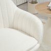 HOMCOM Modern Dining Chair Set of 2, Sherpa Fleece Armchair with Padded Seat, Occasional Bedroom Chair with Cross Steel Legs for Living Room, Cream White