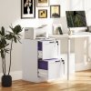 HOMCOM 2-Drawer Filing Cabinet, Lockable File Cabinet for A4, Letter, Office Storage Drawers with Lock for Home Office, 40 x 40 x 71 cm, White