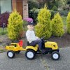 HOMCOM Pedal Go Kart, Kids Ride on Tractor with Back Trailer, Shovel & Rake, Horn, Four Wheels Tractor Toy for Child Toddler