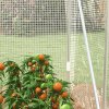 Outsunny 3 x 2 x 2m Polytunnel Greenhouse with Hinged Door, Walk-in Grow House Tent with UV-resistant PE Cover, Galvanised Steel Frame, Clamps, White