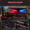HOMCOM L Shaped Gaming Desk, Corner Computer Desk with Monitor Stand for Home Office, 140 x 130 x 93cm, Black and Red