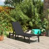 Outsunny Folding Sun Lounger, 5-Position Adjustable Reclining Garden Lounger, Garden Chaise Lounge Sunbed Recliner Chair with Steel Frame for Beach, Porch, Patio, Camping, Black