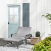 Outsunny Outdoor PE Rattan Sun Lounger, 5-Level Adjustable Backrest Wicker Outdoor Chaise Recliner, Garden Chair with 2 Wheels, Grey
