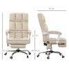Vinsetto Massage Office Chair, Ergonomic Desk Chair, Comfy Work Study Chair with Heat, Padded Seat, 135° Reclining Back and Footrest for Home Office, Beige