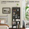 HOMCOM 6 Tier Bookshelf, Freestanding Bookcase with Adjustable Shelves, Display Storage Unit for Living Room, Bedroom, Study, 60 x 24 x 158.5 cm