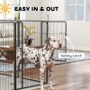 PawHut Dog Pen, 12 Panel Puppy Pen, Steel Dog Playpen, for Medium Breeds, 100cm Tall, Black