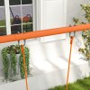 Outsunny 4 in 1 Garden Swing Set, Metal Kids Swing Set w/ Double Swings, Glider, Slide, Ladder, for Outdoor Play - Multicoloured