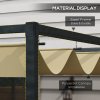 Outsunny 4 x 3(m) Metal Outdoor Pergola with Retractable Roof, Outdoor Gazebo Canopy Shelter with Drainage Holes for Garden, Patio, Lawn, Khaki