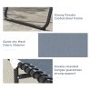 Outsunny 2 Piece Foldable Sun Loungers, Outdoor 4 Level Adjustable Backrest Reclining Chaise Chairs, Steel Frame Recliner Chair for Camping, Hiking, Grey