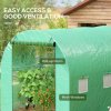 Outsunny 3 x 2(m) Polytunnel Greenhouse with Sprinkler Irrigation System, Walk-in Green House for Garden with Wide Roll-up Door, 6 Mesh Windows, Galvanised Steel Frame, Green