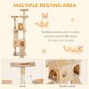 PawHut Cat Tree for Indoor Cats, 173 cm Cat Tower Scratching Post, Tall Climbing Tower, Activity Centre House, Cream