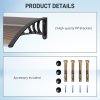 Outsunny Front Door Canopy Outdoor Awning Aluminium Rigid Plastic Polycarbonate Rain Shelter UV Water Rain Resistant 100 x 75cm Brown