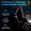 HOMCOM Lamborghini Veneno Licensed 12V Ride on Car, Electric Car for Kids with Butterfly Doors, 7km/h Kids' Electric Ride on with Remote, Music, Horn, Suspension for Ages 3-6 Years, Black