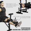 HOMCOM Adjustable Weight Bench with Pulley System, Incline Bench Press Set with Squat Rack, Leg Developer, Butterfly and Weight Storage, for Home Gym Full Body Workout