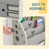AIYAPLAY Kids Storage Units, Toy Organiser with 2 Storage Boxes, 4 Tier Bookshelf, Cabinet, for Playroom, Bedroom, Kid Room, Living Room, 67 x 29 x 98cm, Light Grey